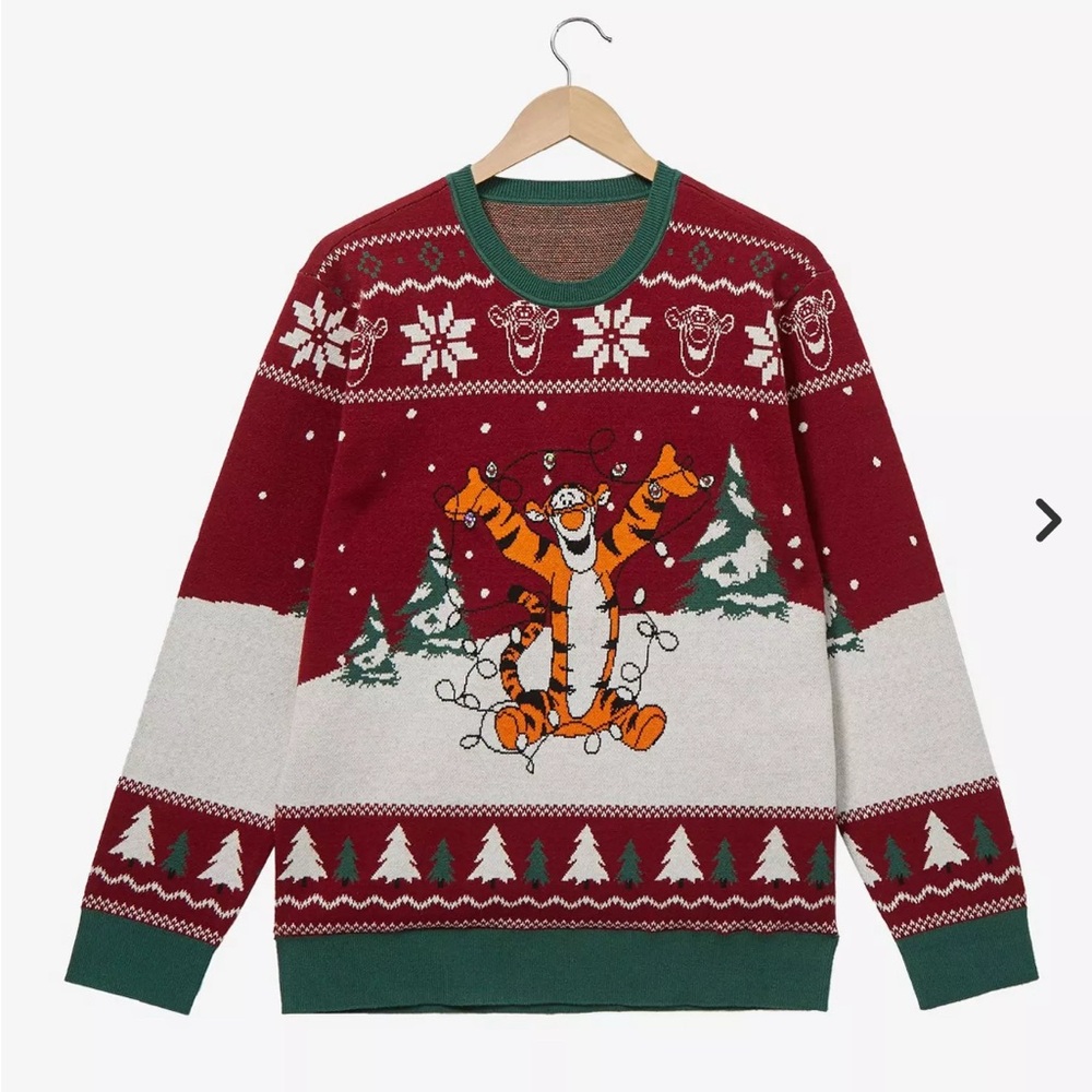 Disney Winnie the Pooh Tigger Holiday Lights Light-Up Sweater Size Large EUC